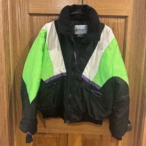 Vintage Lakewood Sportswear Outfitters Neon Snowmobile Jacket. Size Large
